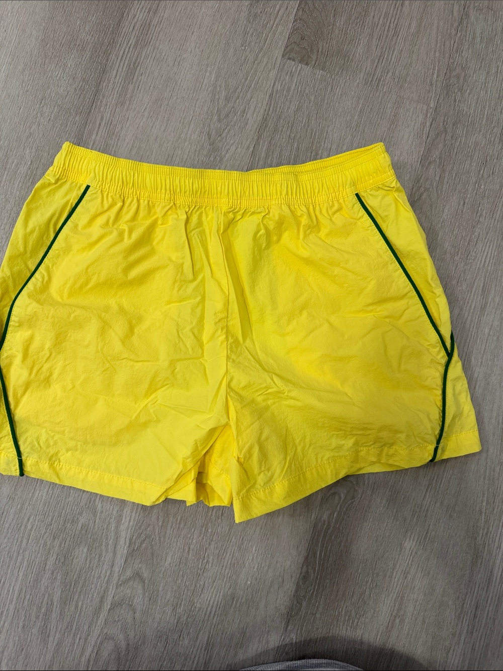 Womens’s BDG Yellow Athletic Running Shorts with Contrast Piping